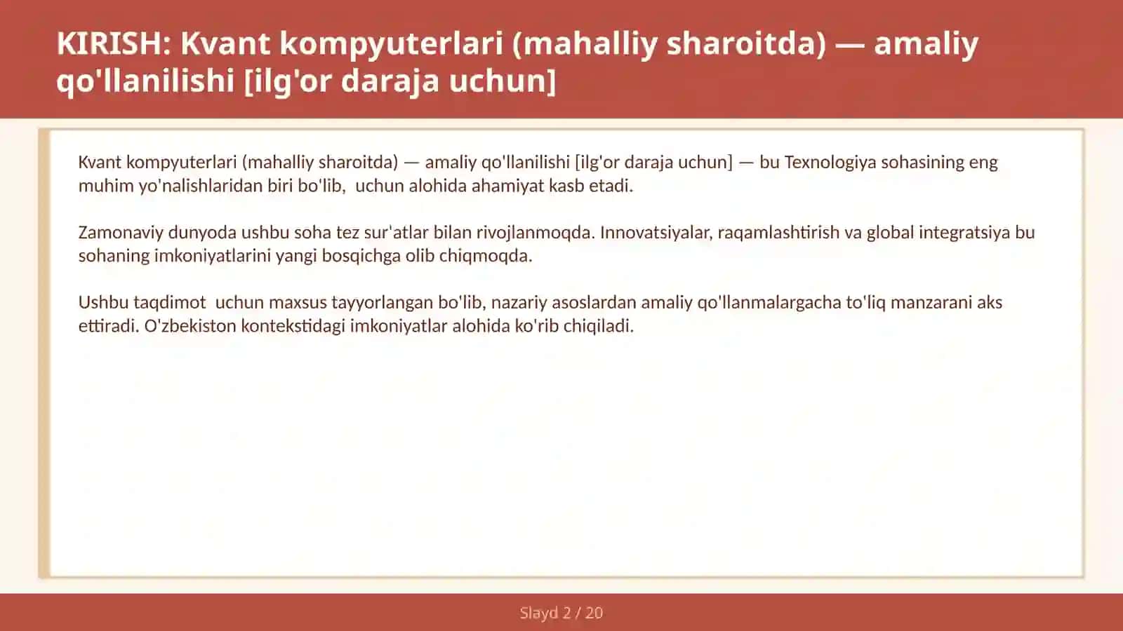 Kvant kompyuterlari (mahalliy sharoitda) — amaliy qo'llanilishi [ilg'or daraja uchun] 2
