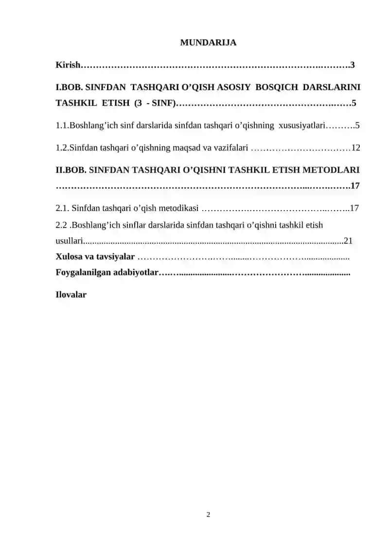 Sinfdan Tashqari O’qish Asosiy Bosqich Darslarini Tashkil Etish (3 - Sinf) 2