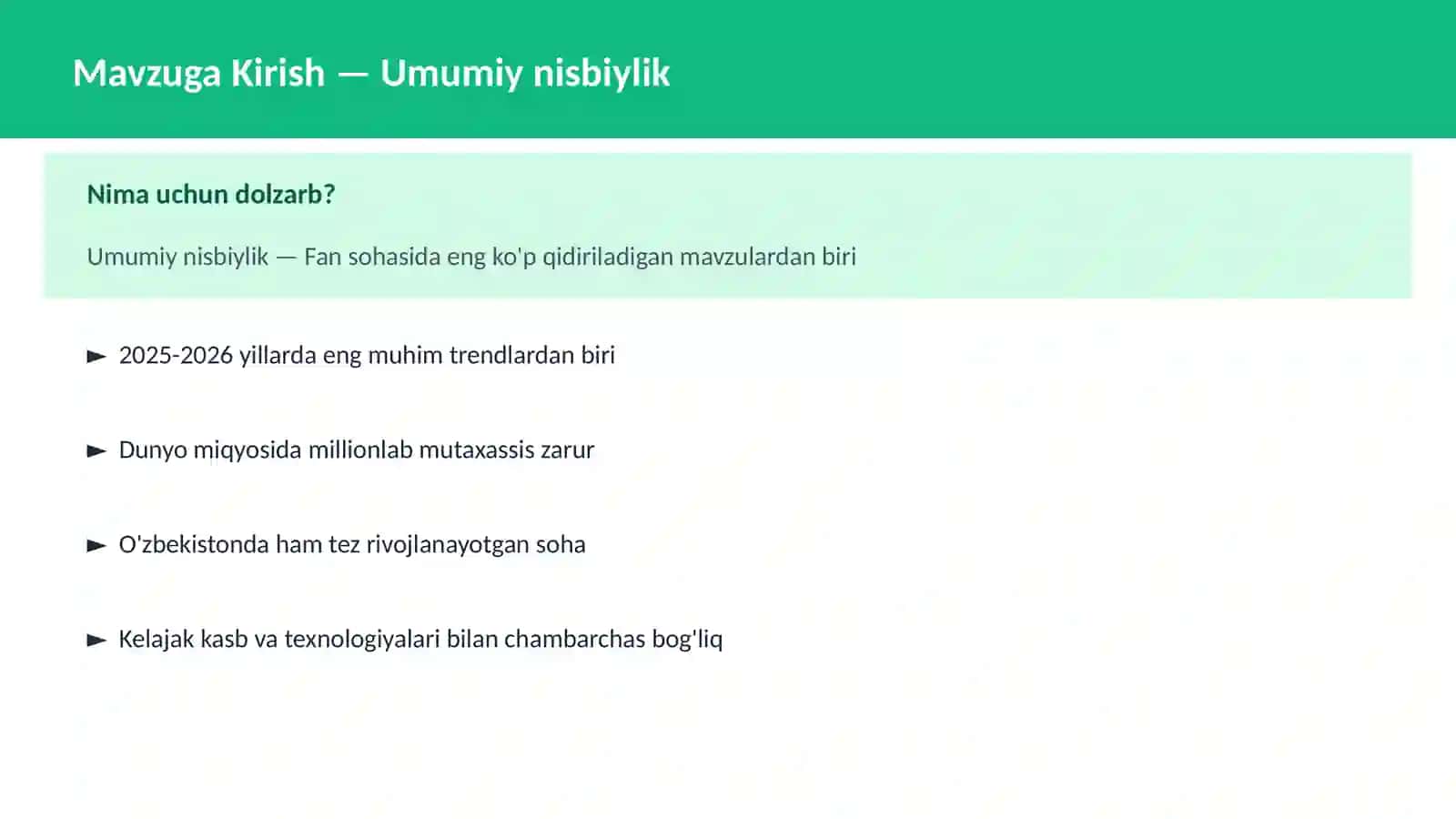 FAN | FIZIKA ZAMONAVIY 2