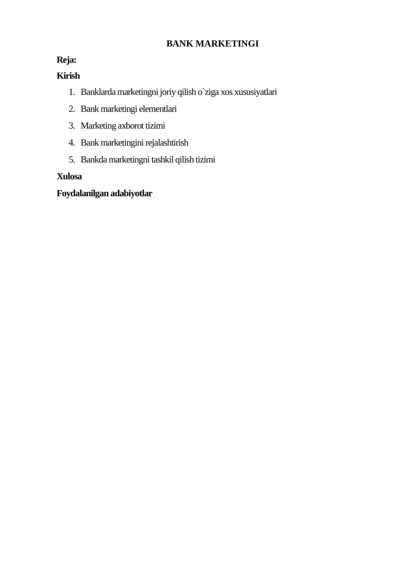 BANK MARKETINGI Referati 2