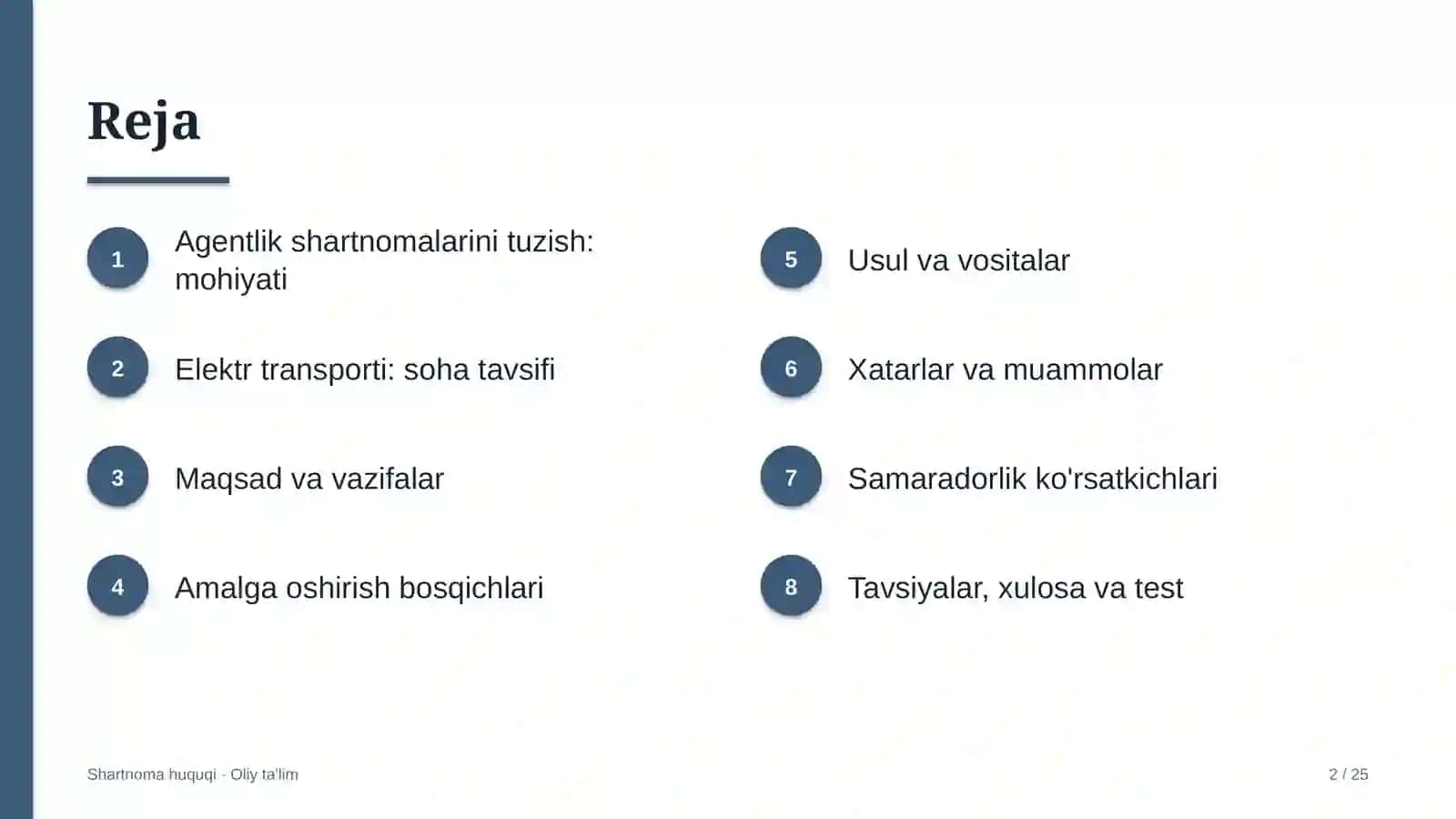 Elektr transportida agentlik shartnomalarini tuzish 2