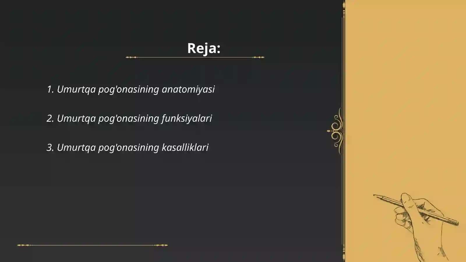 Umurtqa pog'onasining birikuvi 2