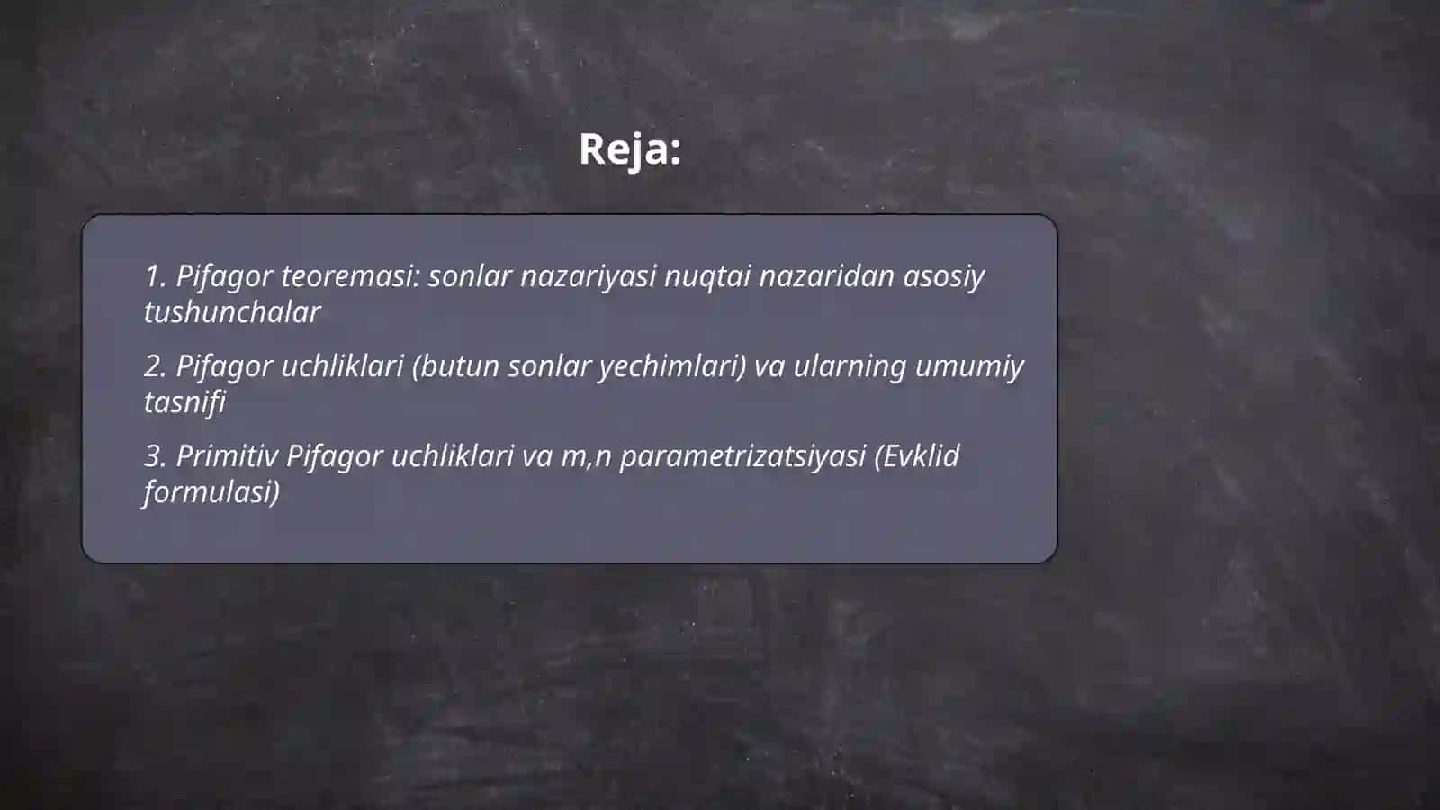 Pifagor teoremasi va uning sonlar nazariyasi bilan bogʻliqligi 2