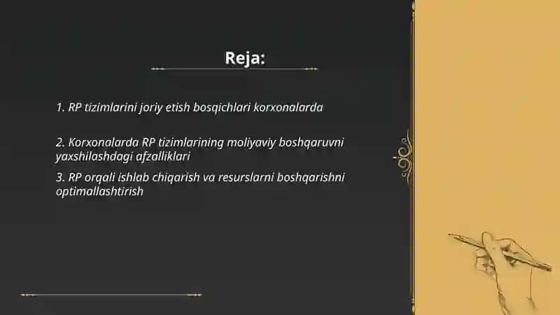 Korxonalarda RP tizimlarining joriy etilishi va afzalliklari 2