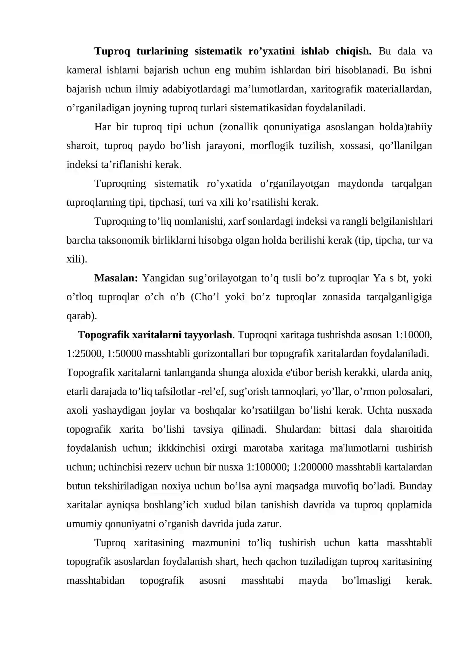DALA SHAROITIDA TUPROQLARNI O’RGANIB XARITAGA TUSHIRISHGA TAYYORGARLIK ISHLARINI TASHKIL QILISH 2