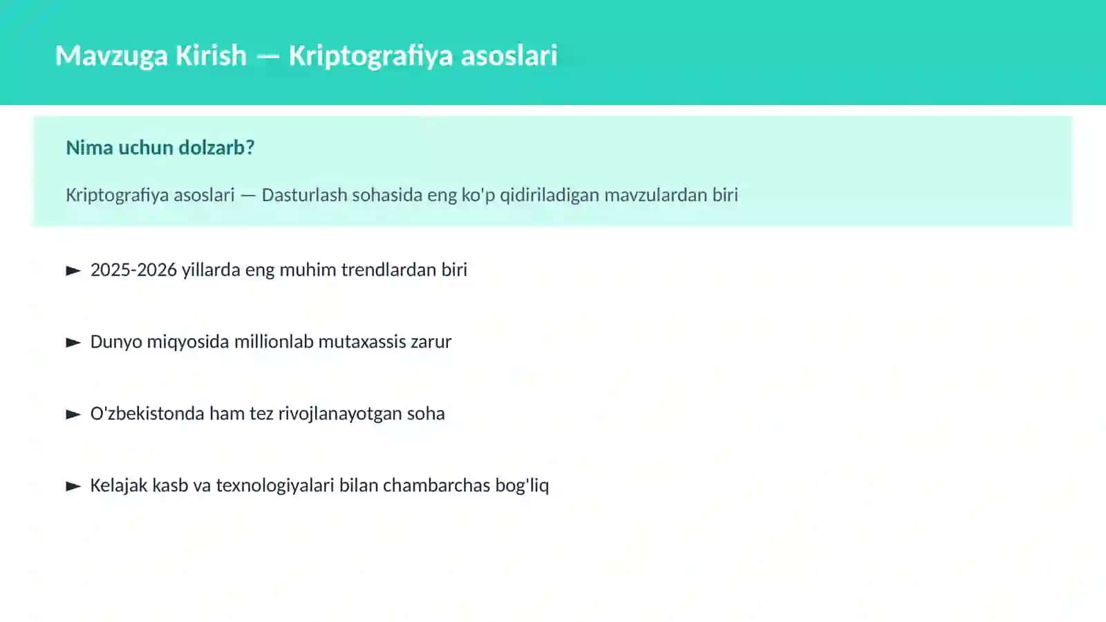 Kriptografiya asoslari 2