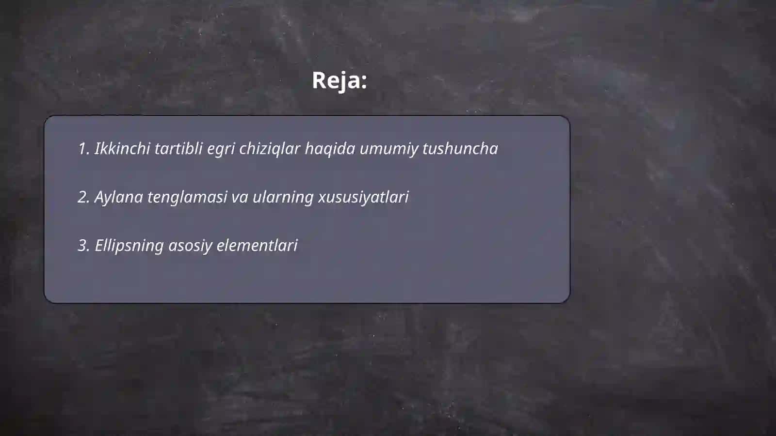 Ikkinchi tartibli egri chiziqlar.Aylana. Ellips. Giperbola. Parabola 2