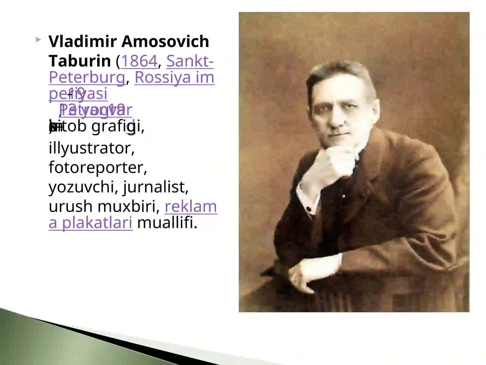 Vladimir Amosovich Taburin hayoti va ijodi “Mumu” asari haqida xulosasi 2