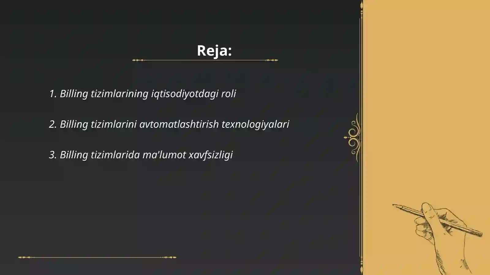 Billing tizimini ishlash texnologiyasi va iqtisodiyotda qoʻllash texnologiyasi 2