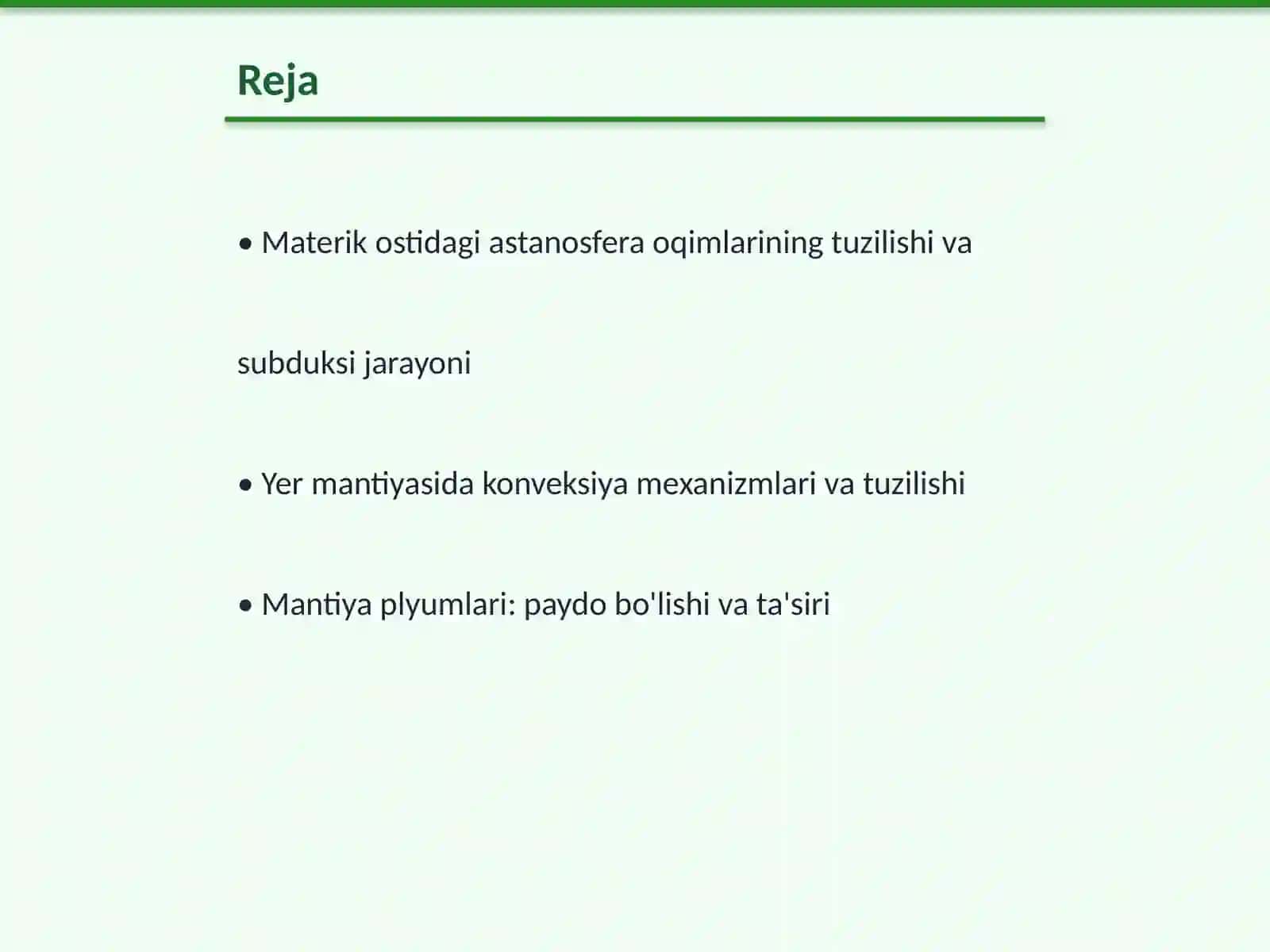 Materik ostidagi astanosfera oqimlari 2