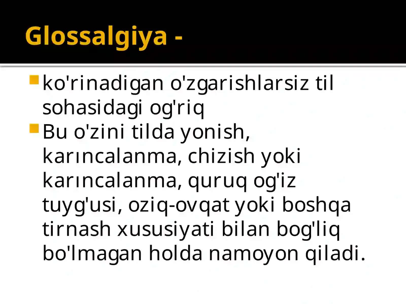 Glossalgiya: umumiy somatik kasalliklar bilan bog‘liqligi va fizioterapiya yondashuvi. 2