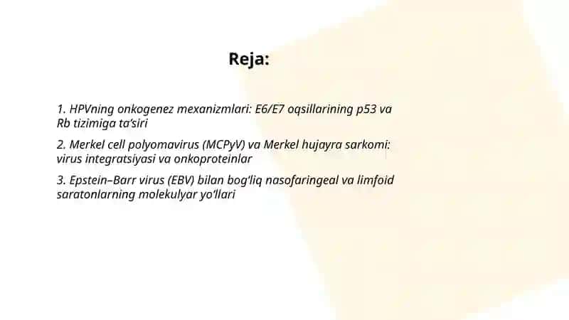 Onkogen viruslar va saraton 2