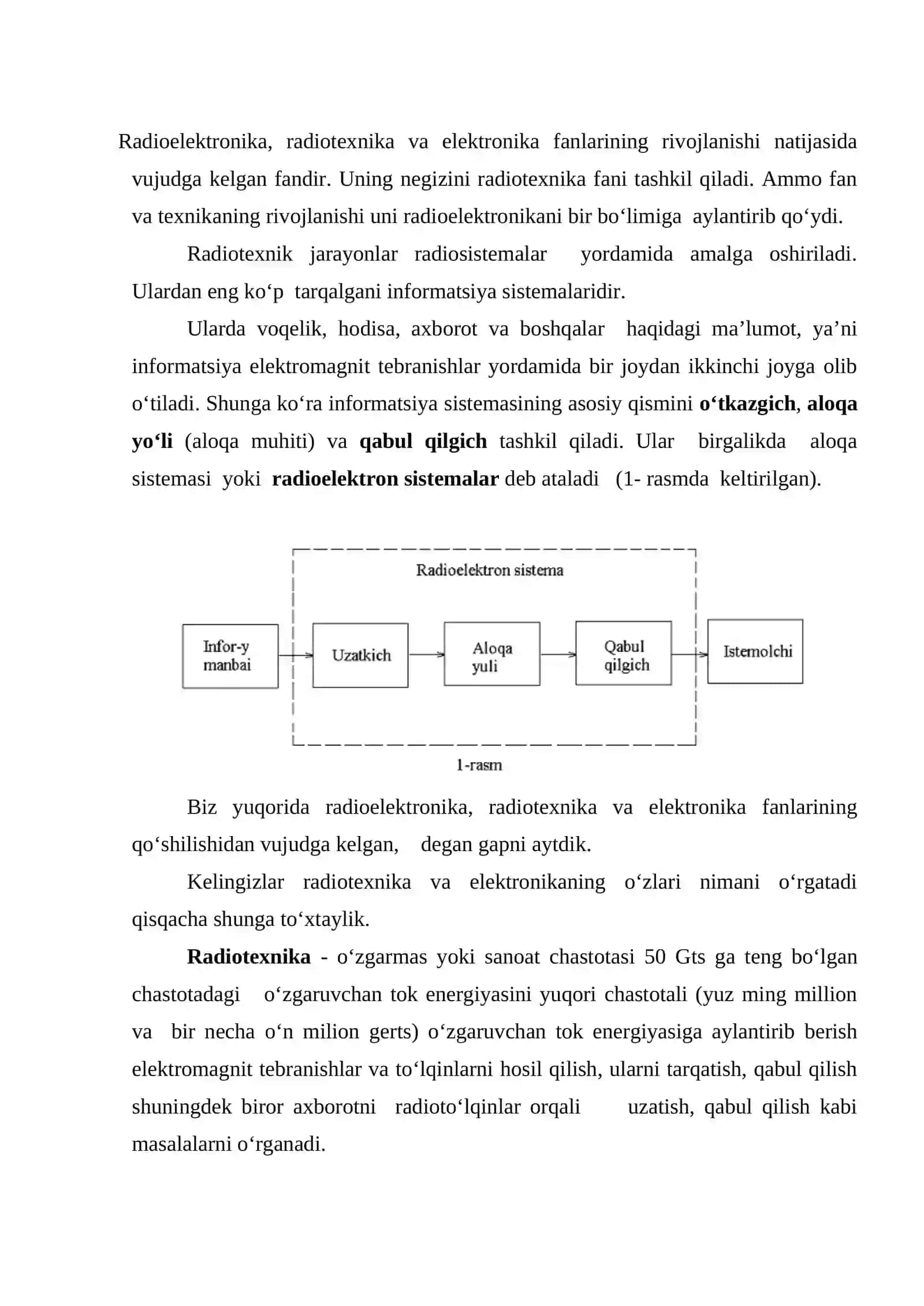 Radioelektronika fani va uning vazifalari 2