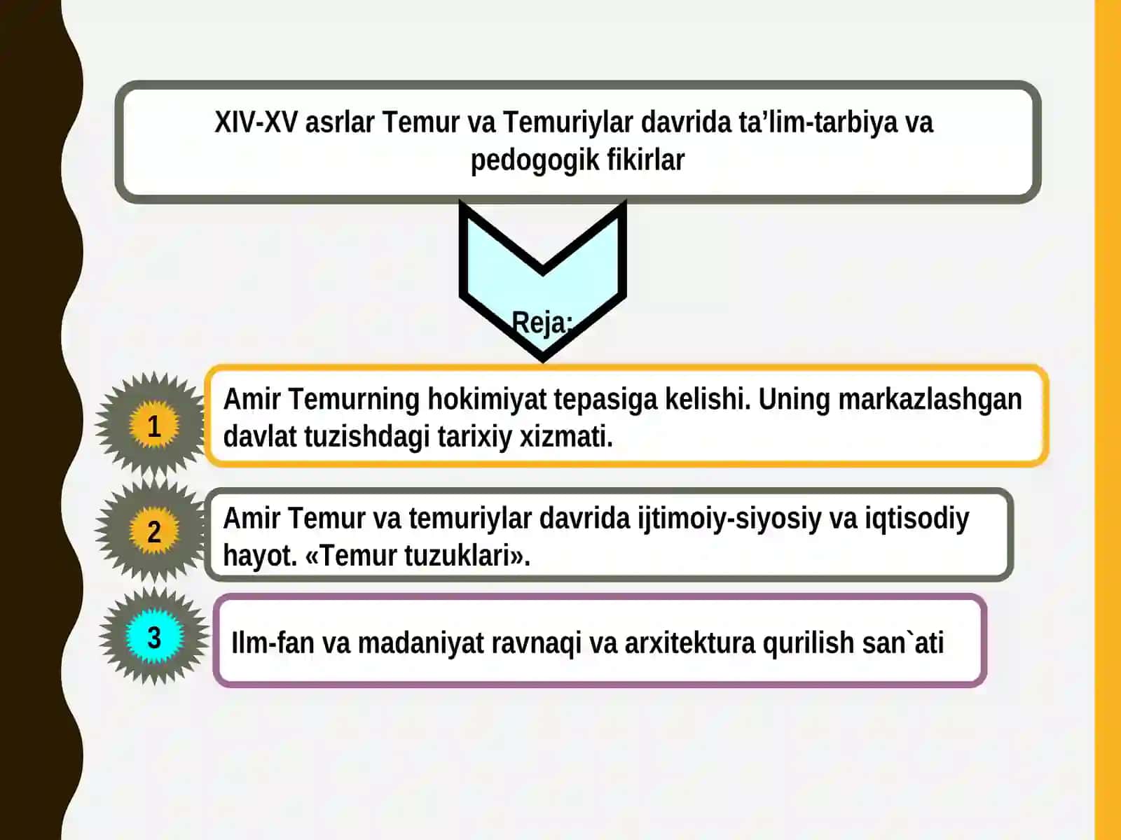 XIV-XV ASRLAR TEMUR VA TEMURIYLAR DAVRIDA TA’LIM-TARBIYA VA PEDOGOGIK FIKRLAR 2