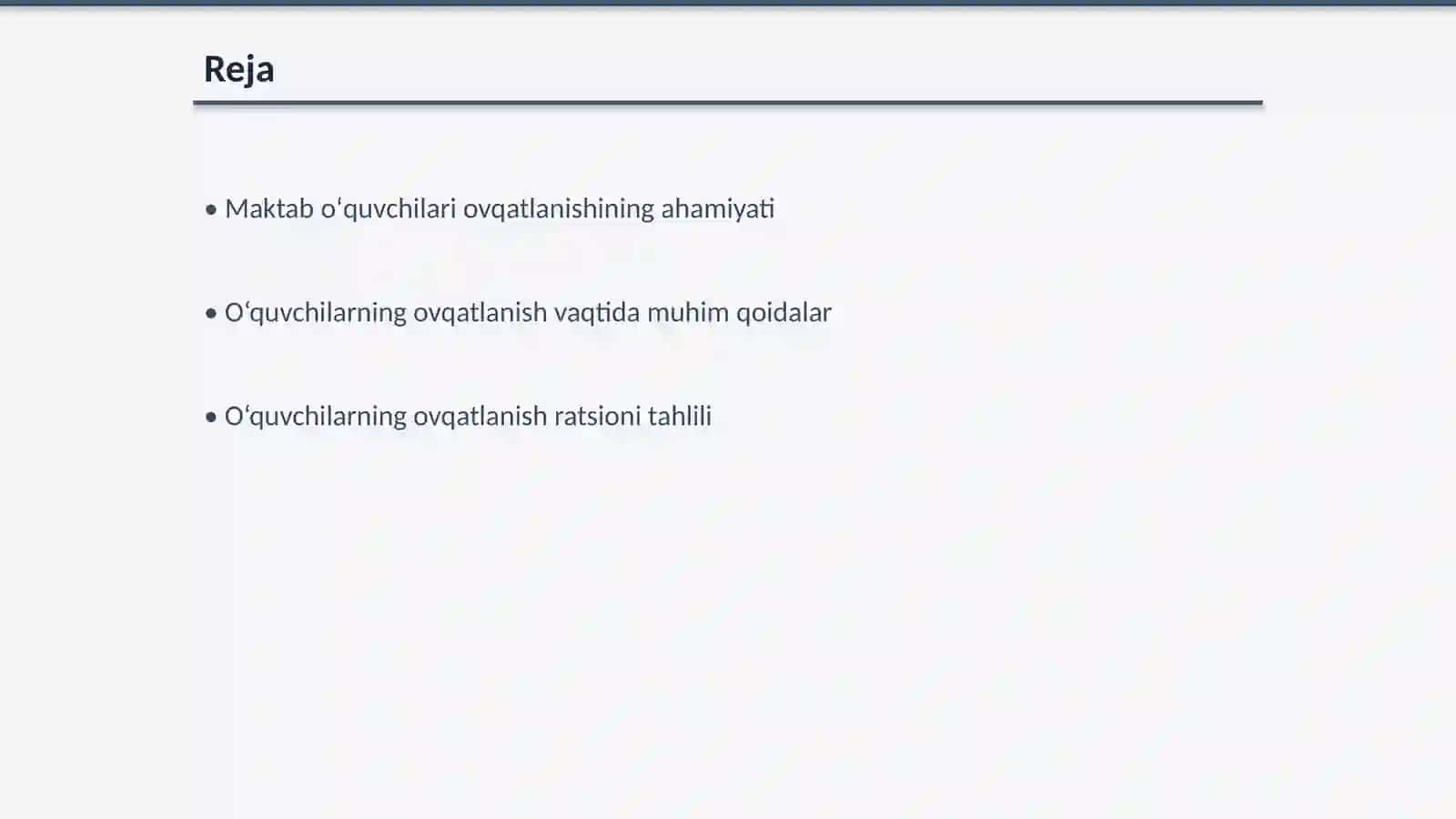 Maktab oʻquvchilari ovqatlanishini tahlil qilish 2
