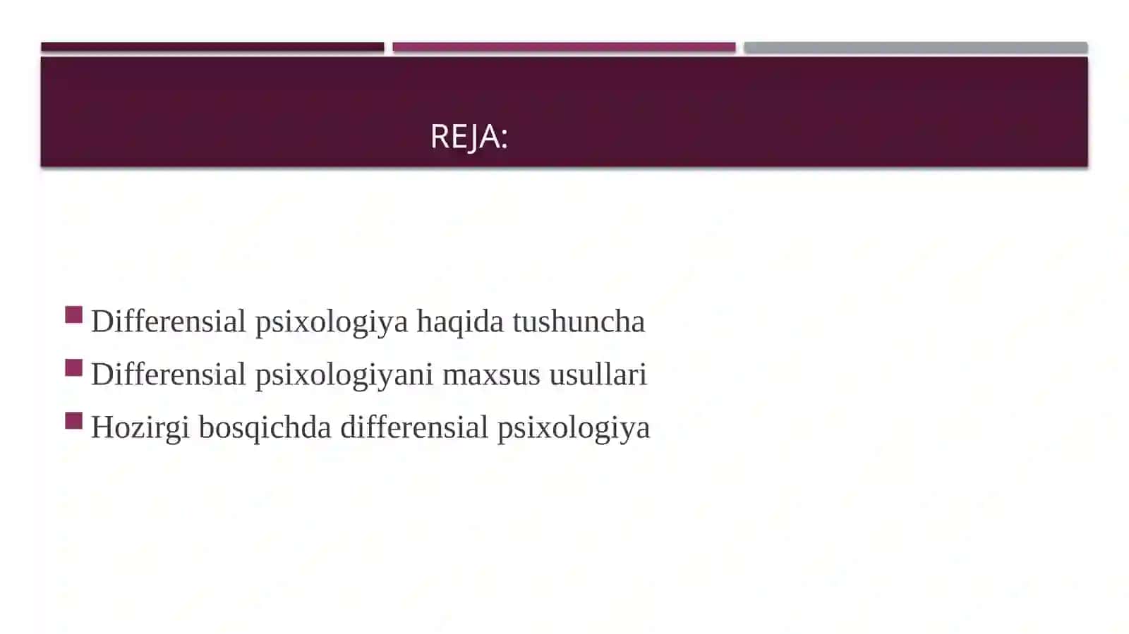 Differensial psixologiya usullari tasnifi 2