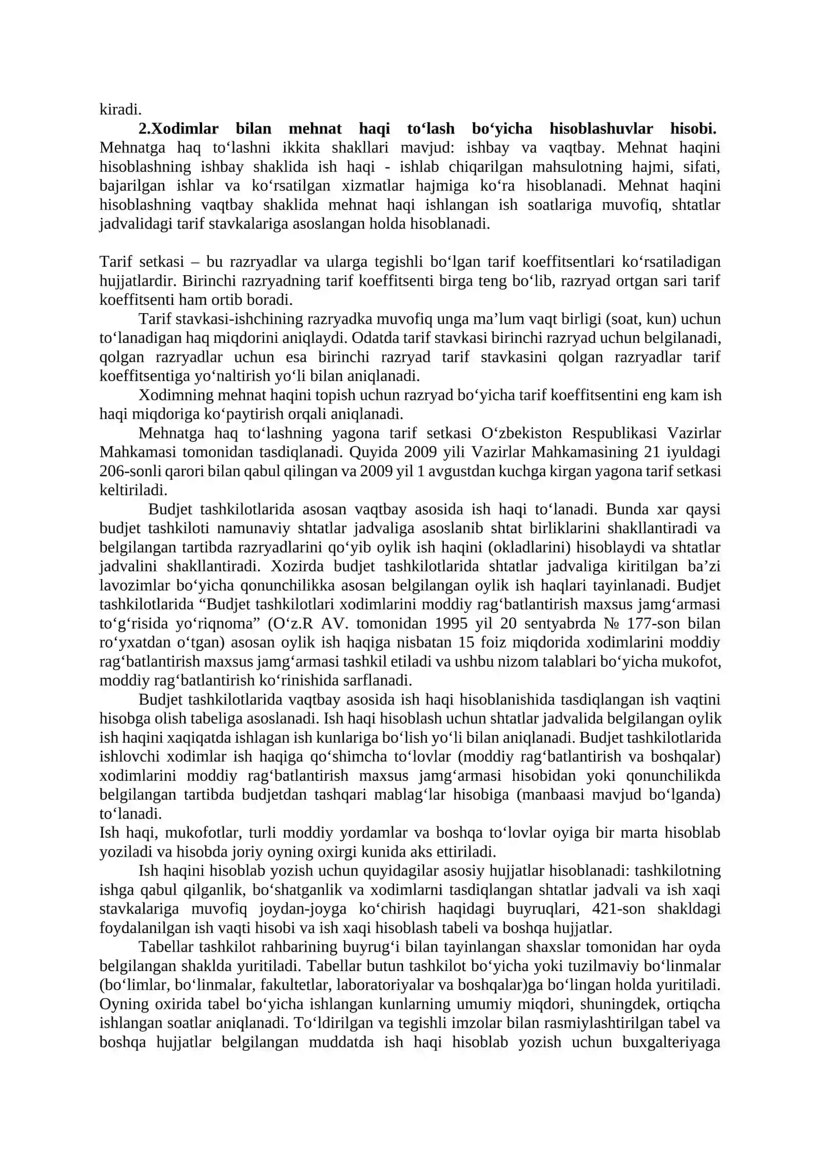HODIMLAR VA STIPENDIYA OLUVCHILAR BILAN HISOBLASHUVLAR HISOBI 2