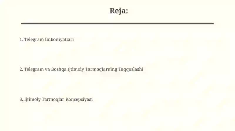 Telegramning imkoniyatlari 2