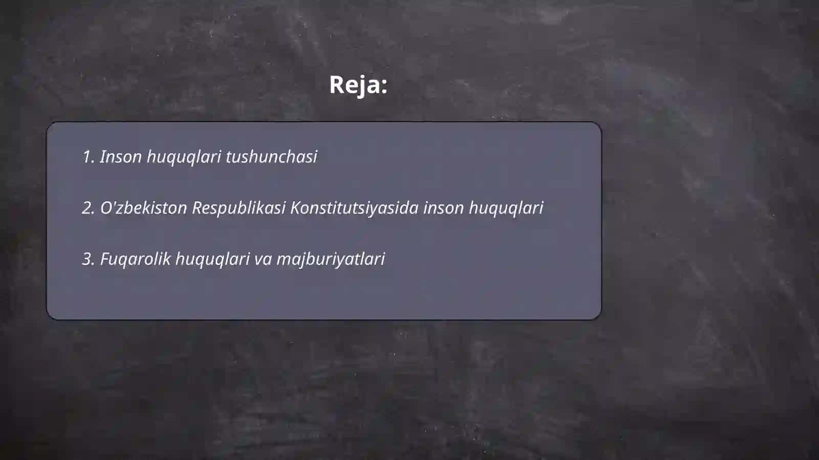 Inson va fuqarolarning asosiy huquqlari va erkinliklari 2