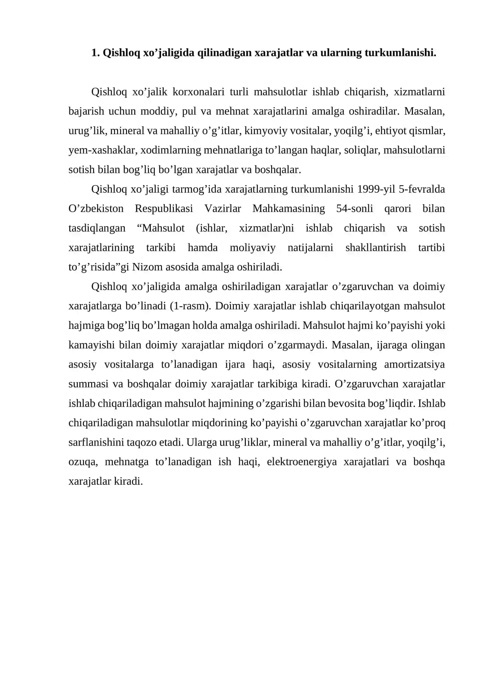 Qishloq xo'jalik korxonalarida ishlab chiqarish xarajatlari hisobi va mahsulot tannarxini kalkulyatsiya qilish 2