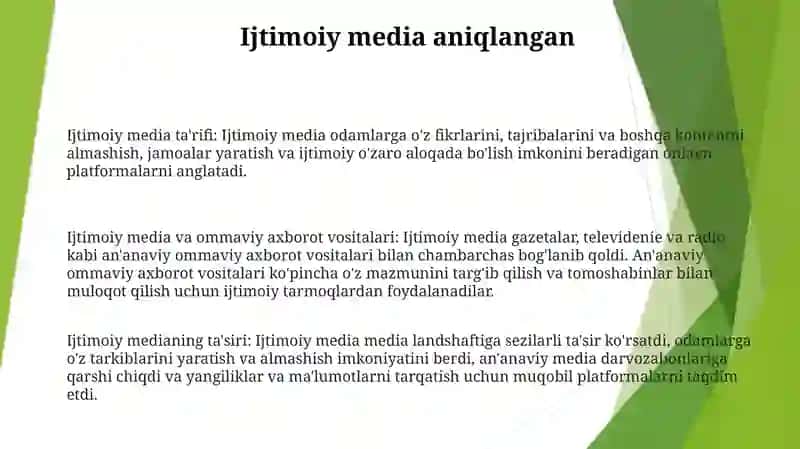Ijtimoiy media va ommaviy axborot vositalari 2