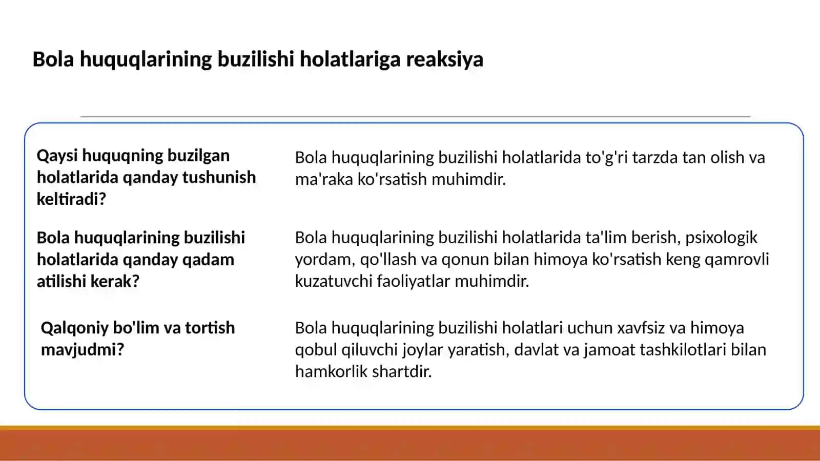 O'zbekistonda bolaning himoya va yordam olish xuquqini amalga oshirish 2