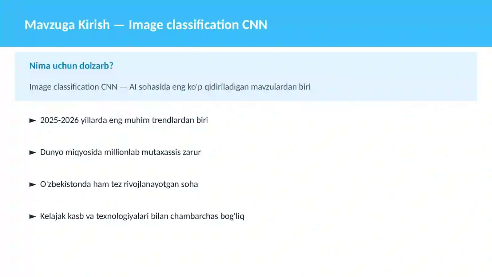 AI | DEEP LEARNING VA NEYRON TARMOQLAR 2