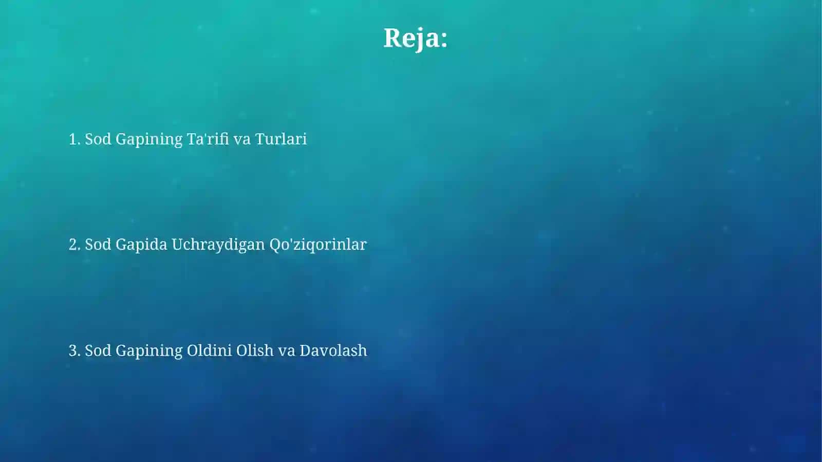 Sodda gap va uning qoliplari 2