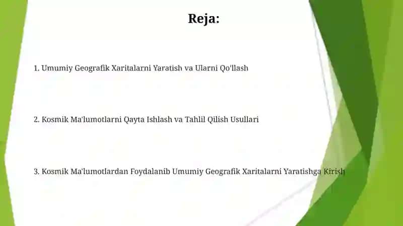 Umumiy Geografik Xaritalarni Yaratish va Ularni Qo'llash 2
