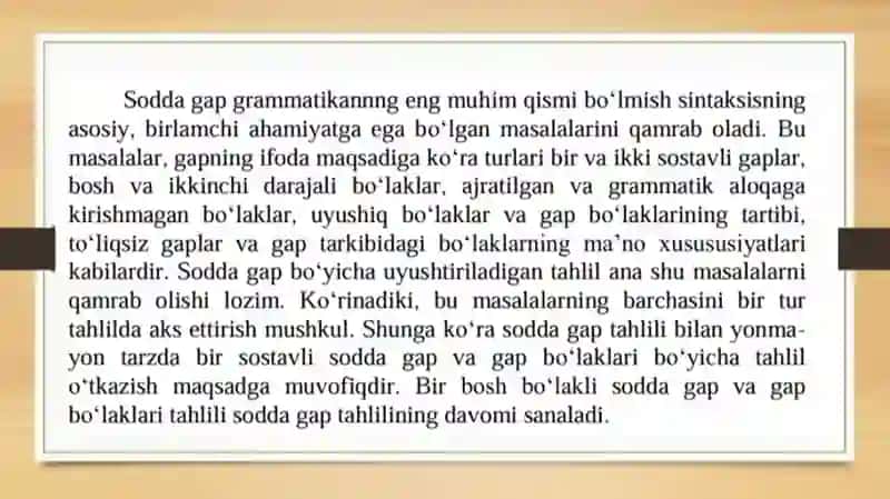 Sodda gap tahlili 2