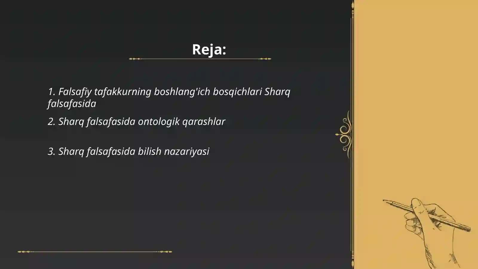 Falsafiy tafakkur taraqqiyoti bosqichlari.Sharq Falsafasi 2
