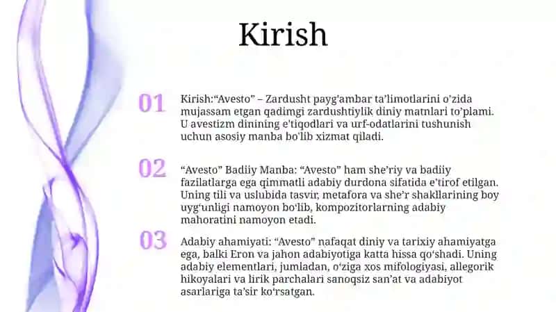 "Avesto" Badiiy Manba 2