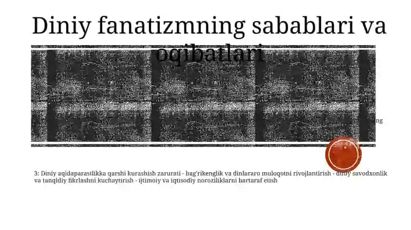 Diniy Fanatizm, Ekstremizm, Aqidaparastlik Va Terrorizmga Qarshi Kurash Zarurligi 2