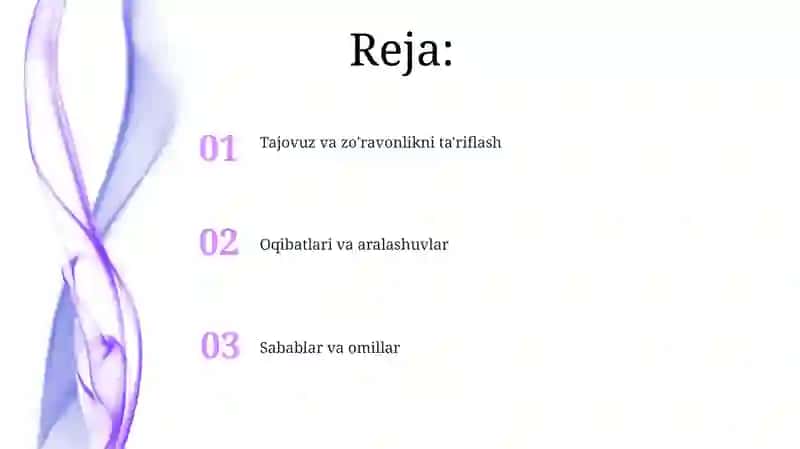 Tajovuz va zo'ravonlikni ta'riflash 2