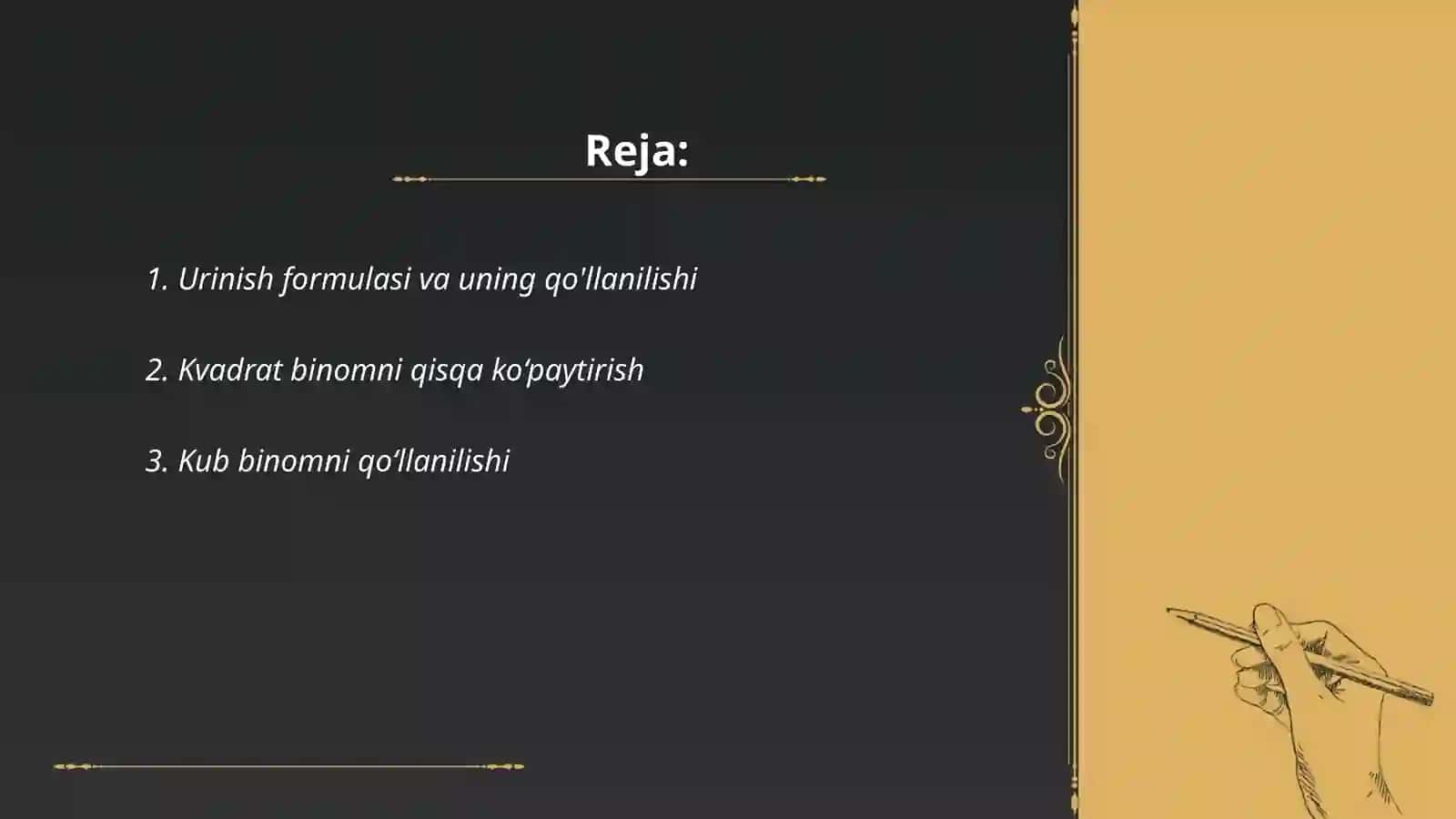Qisqa koʻpaytirish formulalari tadbiqi 2