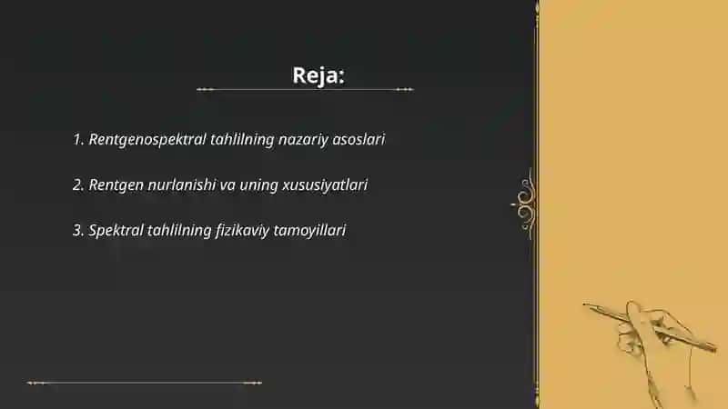 Rentgenospektral usullari. Lyumenscent tahlil 2