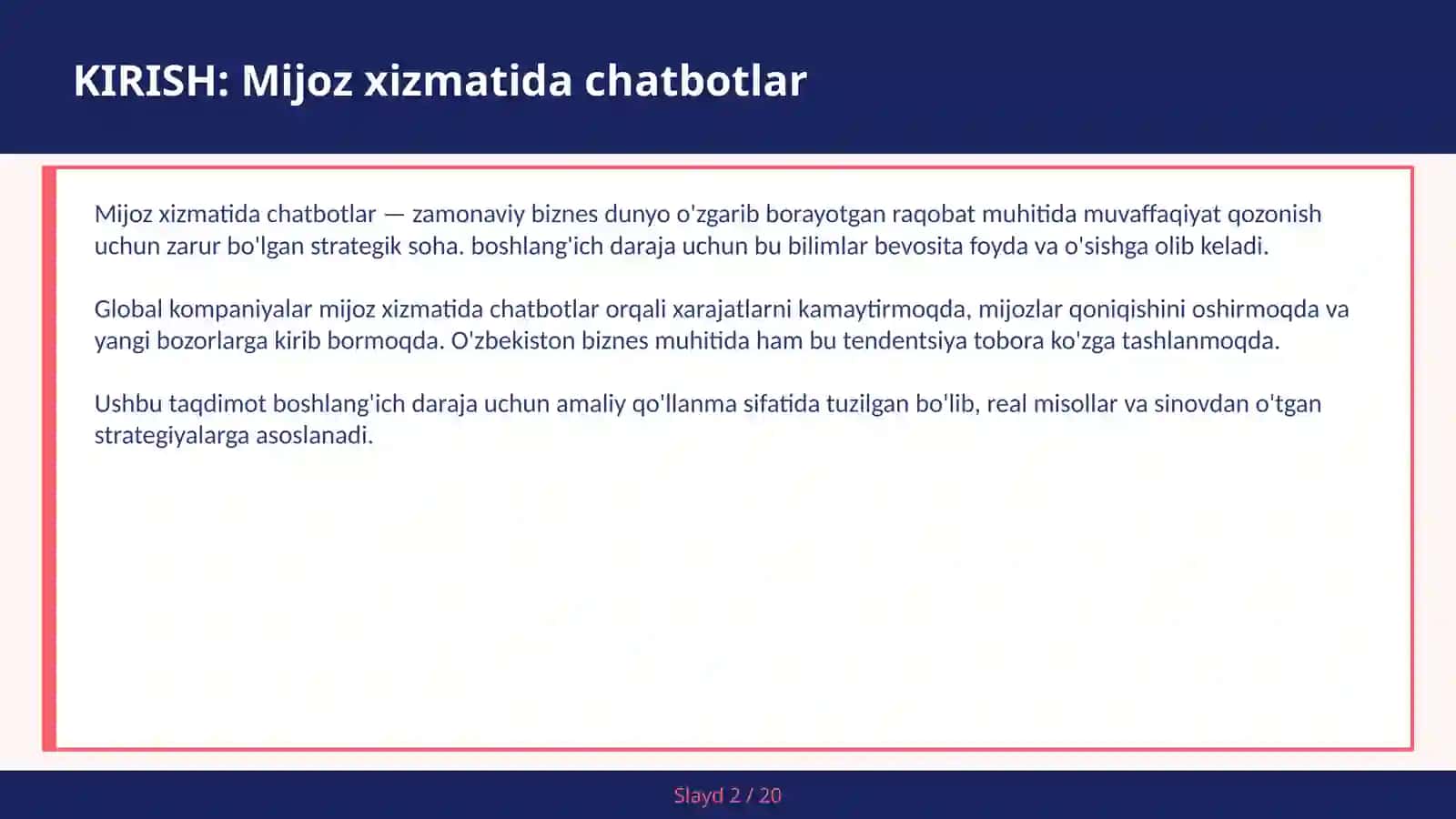 Mijoz Xizmatida Chatbotlar 2