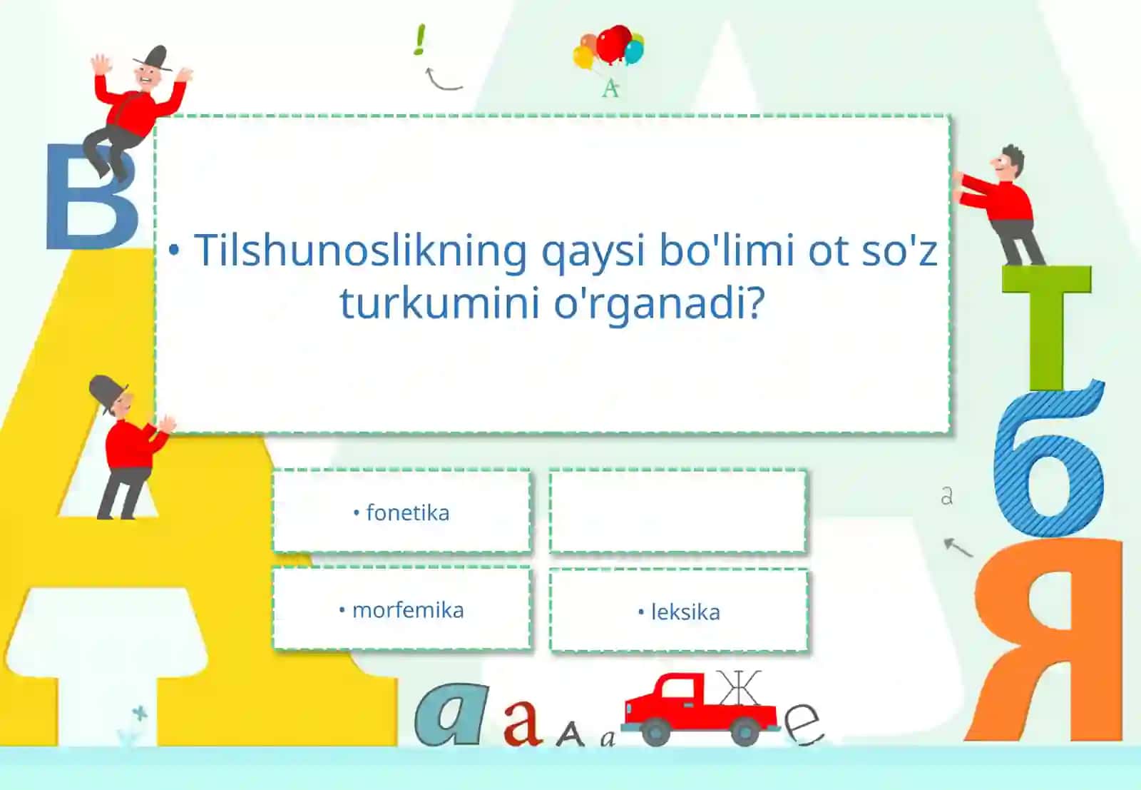 Rus tili - Otlarni mustahkamlash uchun mashqlar 2
