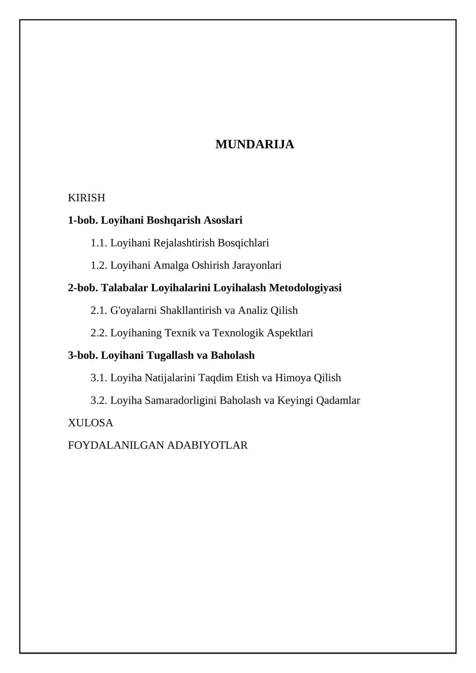 Oliy ta'lim muassasalari talabalarning loyihasini loyhalashtirish va ishlab chiqish 2