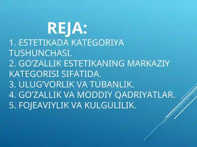Estetikaning asosiy kategoriyalari. 2