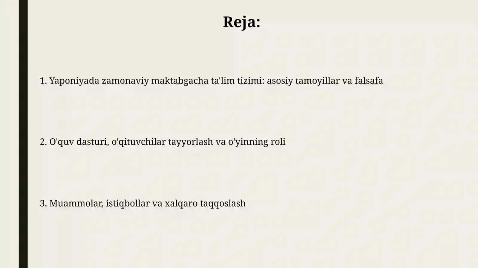 Yaponiya zamonaviy maktabgacha ta`lim tizimi 2
