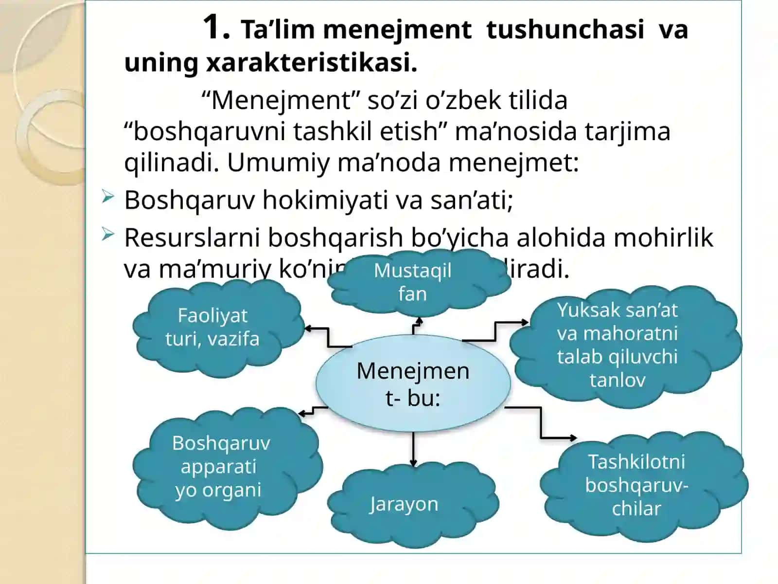 Talim menejmenti fanining predmeti va vazifa va metodlari 2