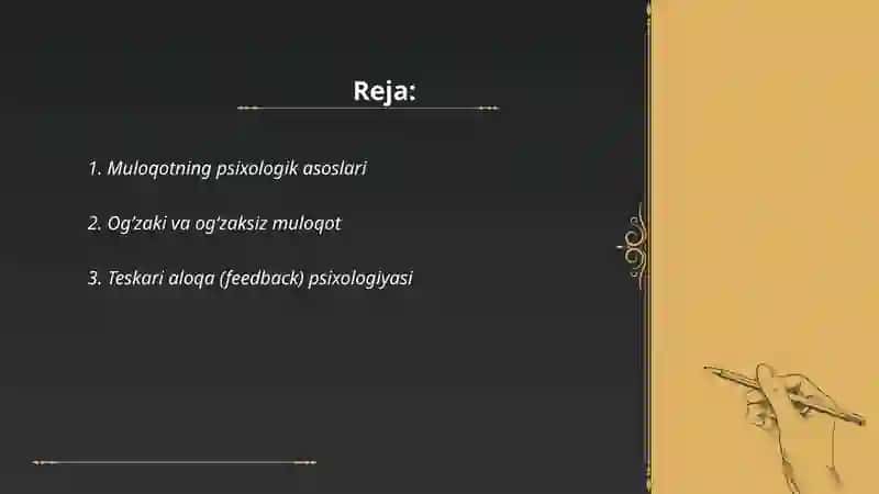 Psixologiya fanidan Muloqot mavzusi 2