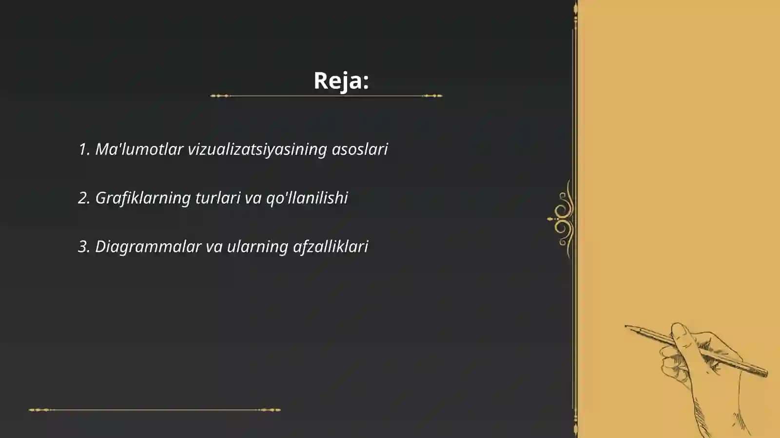 Ma'lumotlarni grafik va diagrammalar orqali taqdim qilish 2