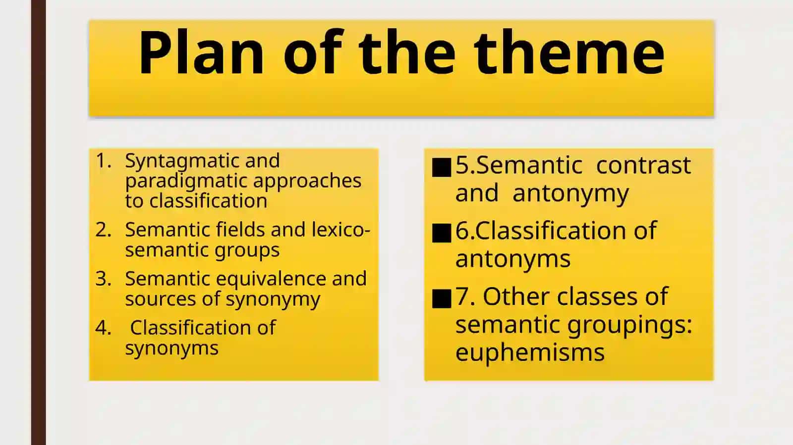 Semantic classification of words 2