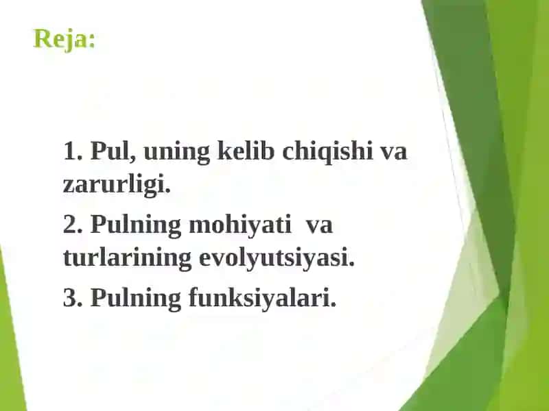 Pulning paydo bo’lishi, zarurligi va funksiyalari 2