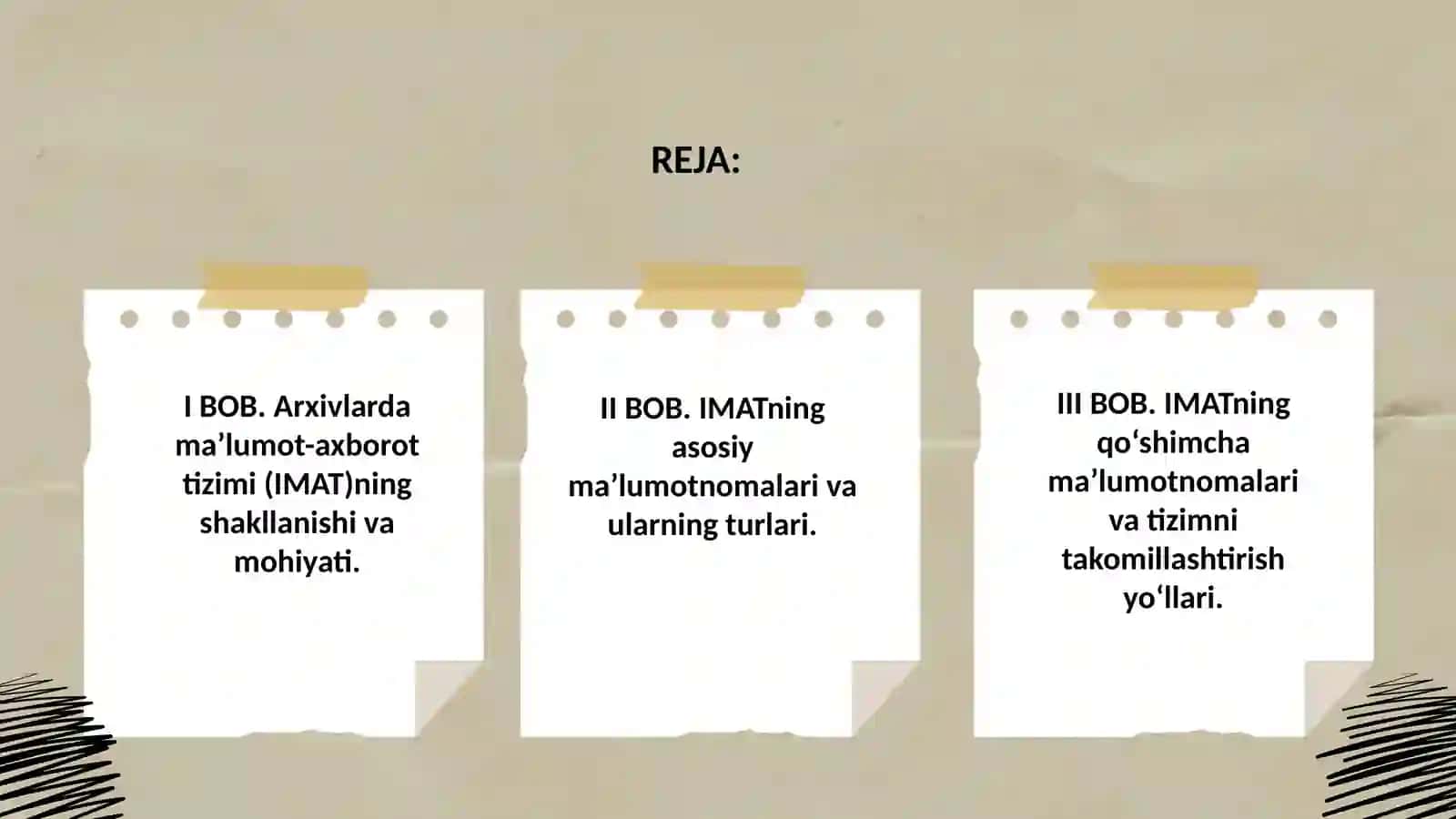 IMAT asosiy ma'lumotnomalari. IMAT qo'shimcha ma'lumotnomalari 2