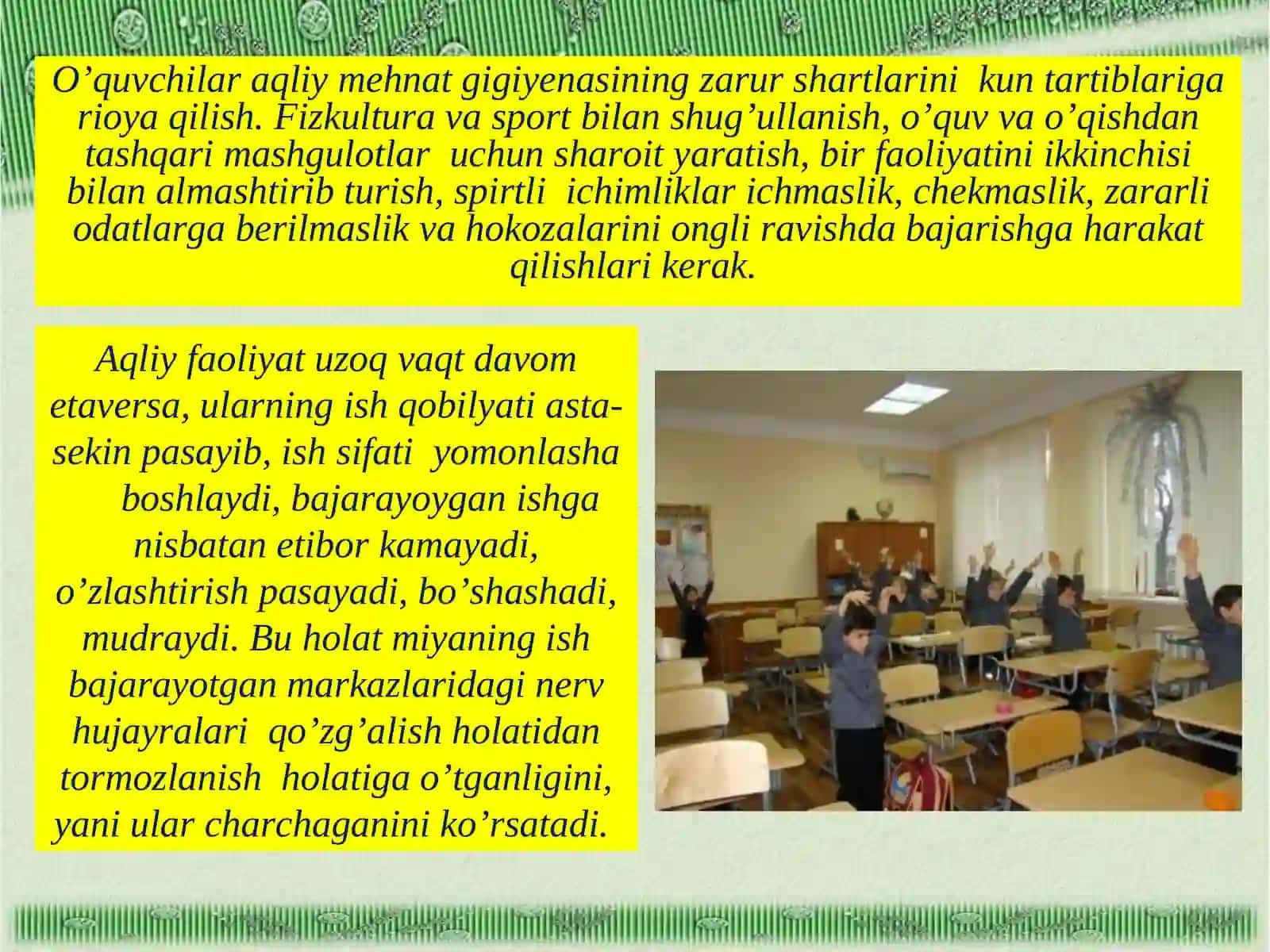 Mehnat ta’lim gigienasi 2