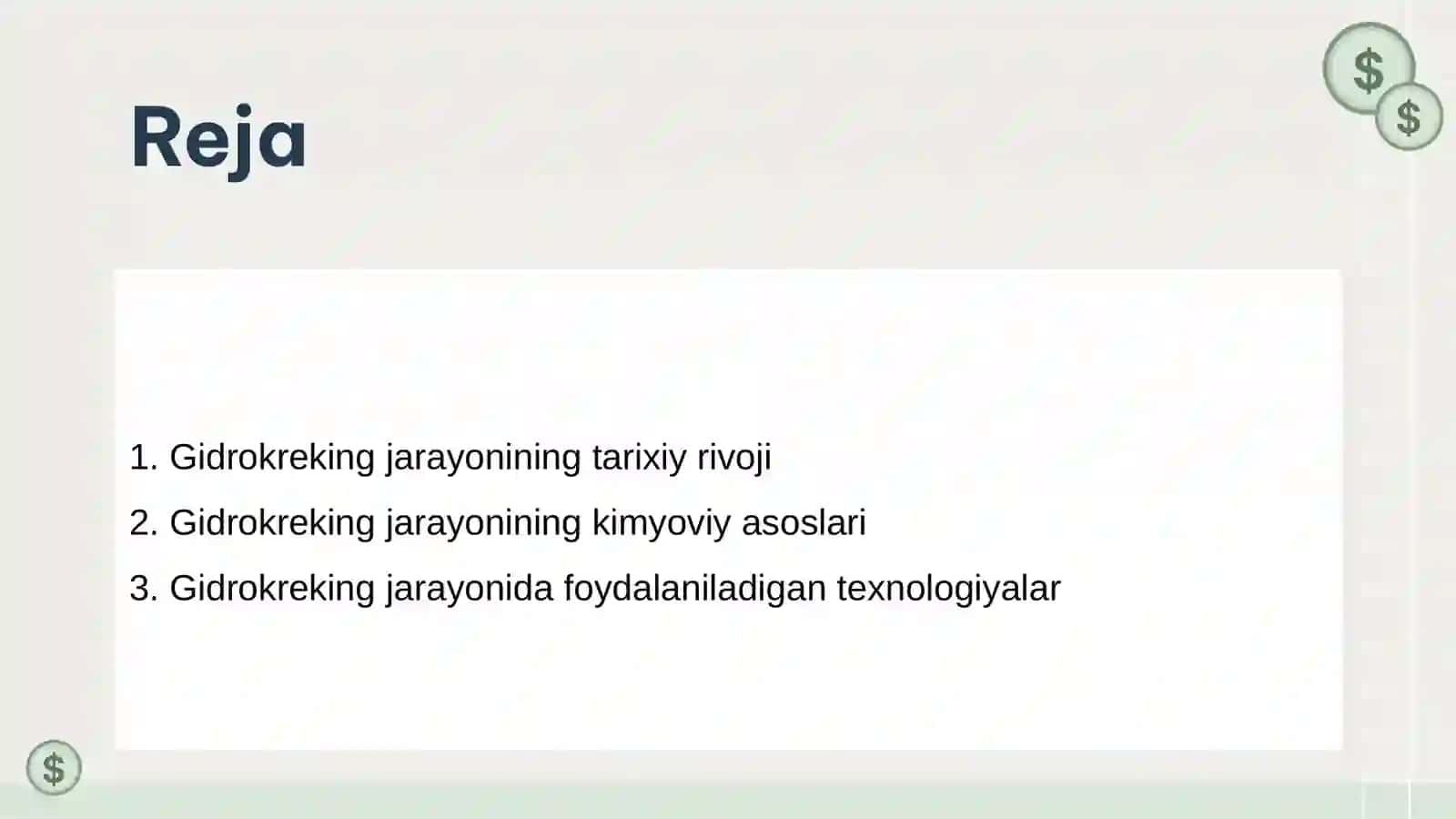 Gidrokreking jarayonini nazariy asoslari 2