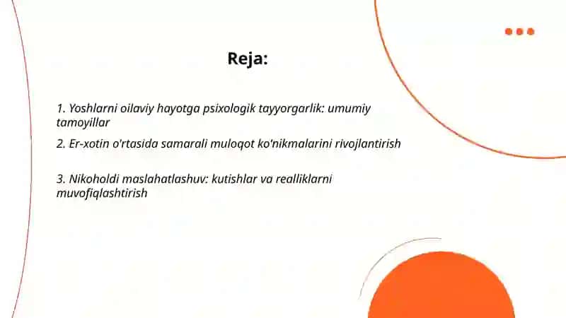 Yoshlarni oilaviy hayotga psixologik tayyorgarlik 2